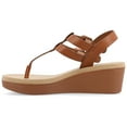 thumbnail image 3 of Journee Womens Bianca Wedge Heel Buckle Sandals, 3 of 10