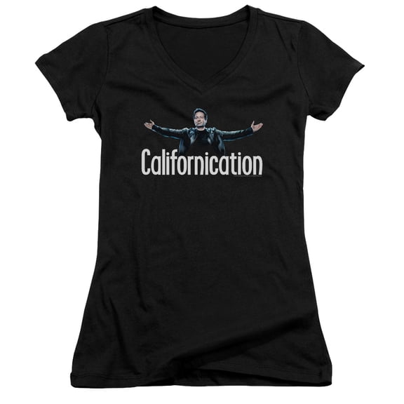 Californication Outstretched Junior Women's V-Neck T-Shirt Black