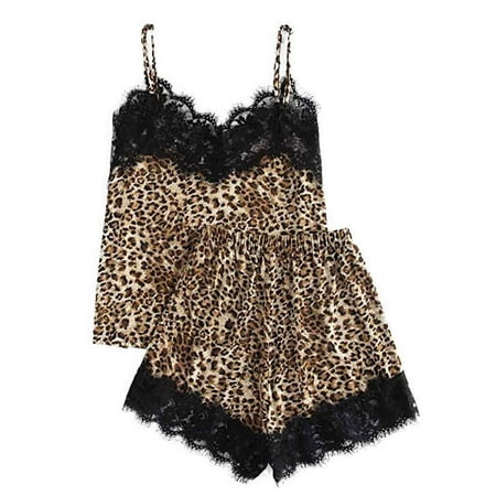 

adviicd Womens Lingerie Corset Set Print Fashion Shorts Underwear Lace And Girls Set Cute Pajama Leopard