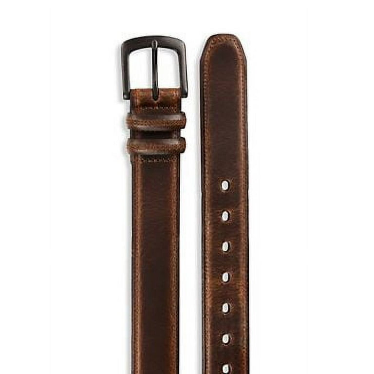 Harbor Bay by DXL Big and Tall Men s Double Loop Leather Belt Brown 66 68