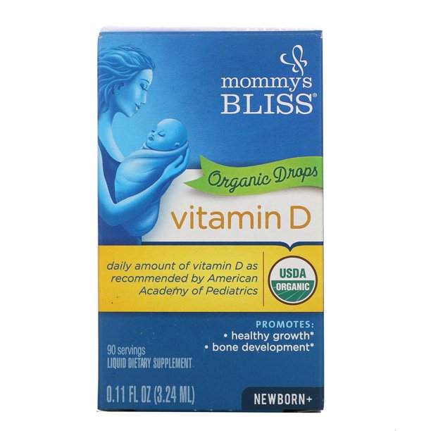 Vitamin D, Organic Drops, Newborn +, 0.11 fl oz (3.24 ml), Mommy's