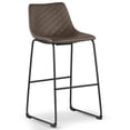 thumbnail image 6 of Set of 2 Atia Black Stained Rubberwood Counter Stool with Low Back Fabric Seat, 6 of 6