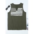 thumbnail image 4 of Women's Green Cutout American Flag Print Tank Top, 4 of 15