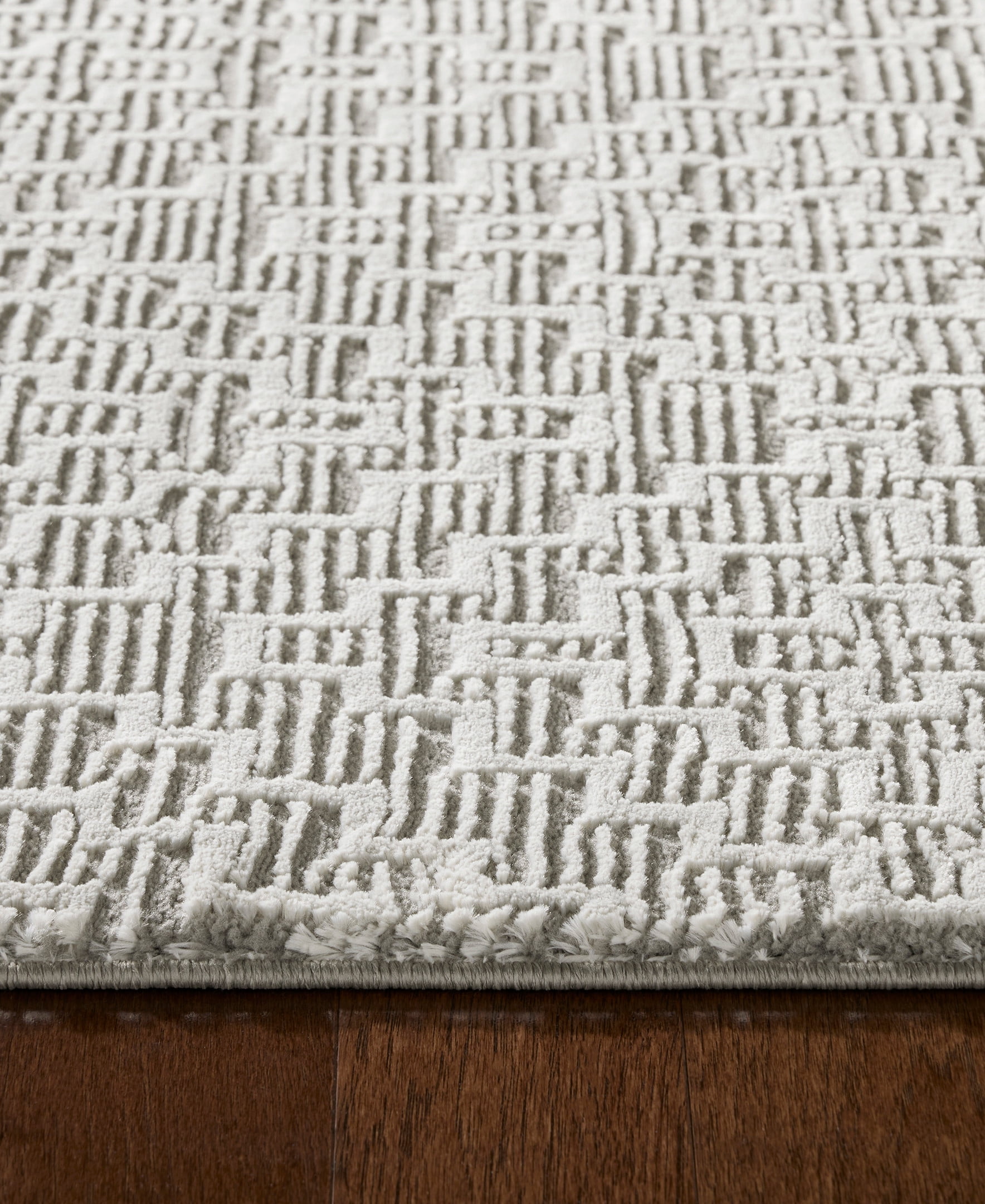 TOWN & COUNTRY LUXE Tretta Modern Geo Area Rug with Plush High-Low Texture, Grey, 9'2"x12'5"