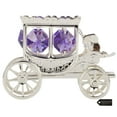 thumbnail image 5 of Matashi  Silver-plated Princess Carriage Ornament with Purple and Clear-cut Crystals, 5 of 5