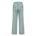 thumbnail image 3 of EKOUSN Womens Fashion Cargo Pants Women Casual Cotton Hemp Drawstring Solid Color Beach Trousers Plus Size Womens Pants Mint Green 1X, 3 of 4