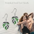thumbnail image 3 of Tropical Monstera Dangle Drop Earrings Bohemian Enamel Green Leaf Earrings for Women Sterling Silver Boho Vaction Jewelry, 3 of 6