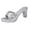 Silver, variant on Womens Backless Platform Heels Open Toe Glitter Leather Bow Sandals Elegant Chunky Heeled Slip on Dress Shoes for Party Prom Black Size 6