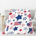 thumbnail image 6 of Yhmxh 4th of July Patriotic Throw Blanket, Independence Day American Flag Decorative Sofa Blanket Red and Blue Stars Design Soft Warm Blanket for Memorial, Labor Day, Bed, Living Room Decor, 6 of 6