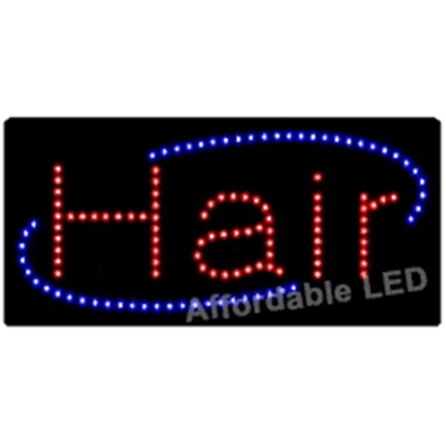 Affordable LED L7205 12 H x 24 L in. Hair LED Sign