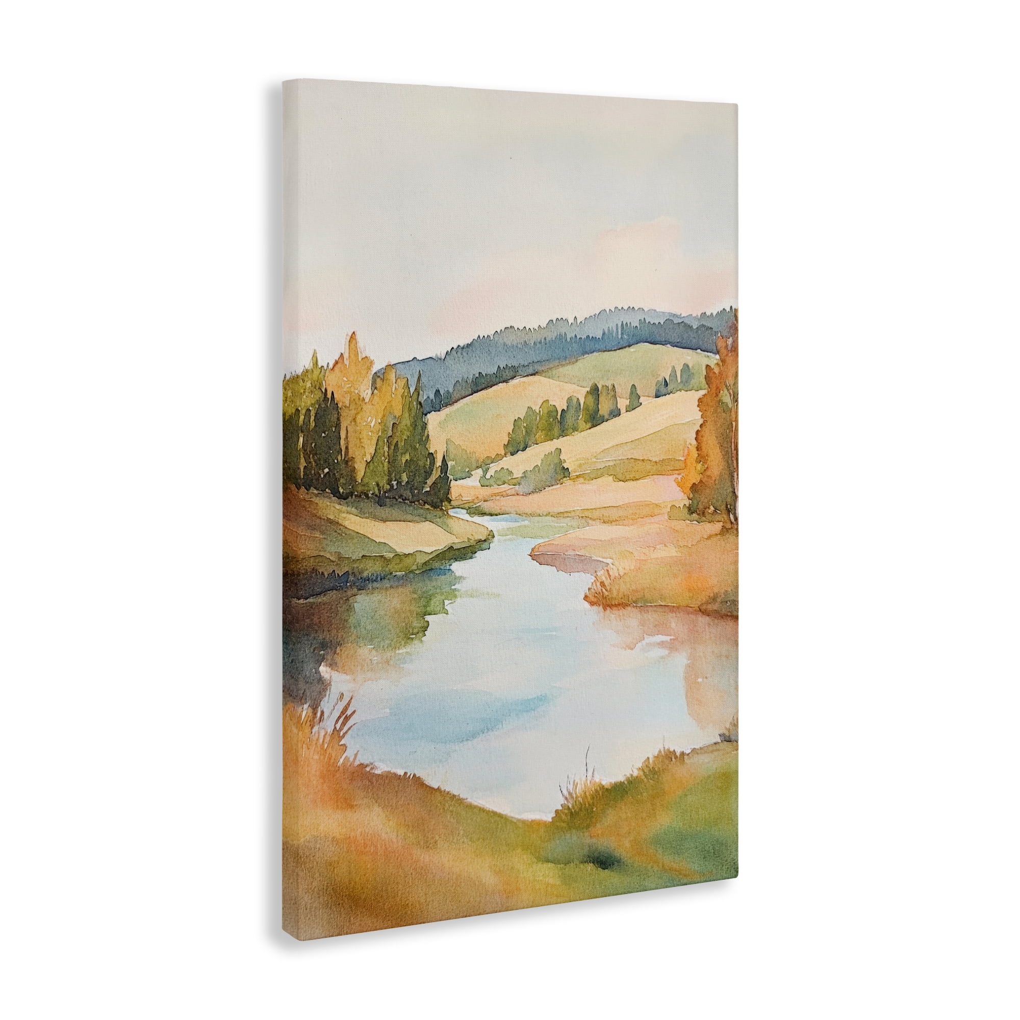 Stupell Industries Serene Watercolor Lake Escape Canvas Wall Art, design by Petal Prints Design