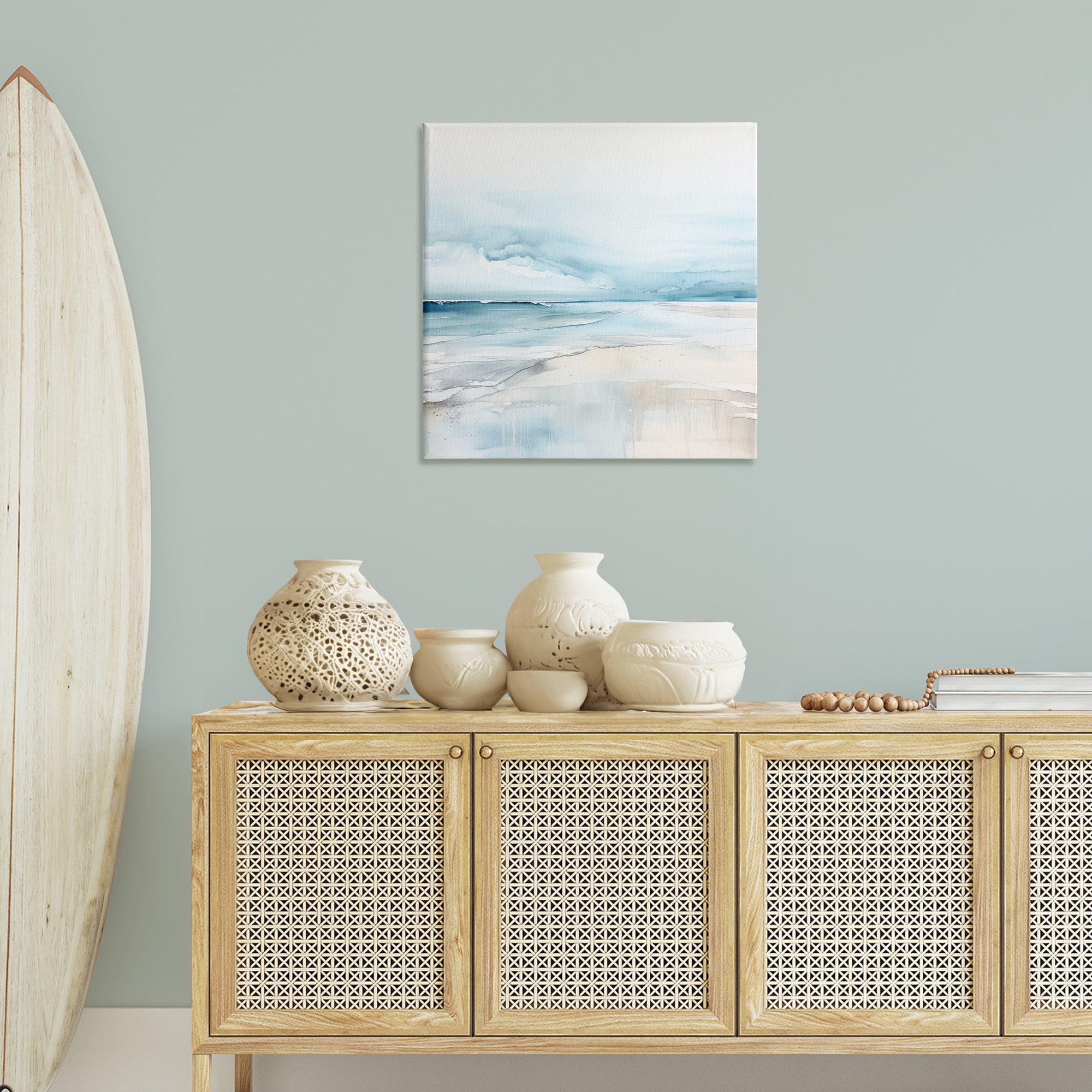 Stupell Industries Abstract Modern Shoreline Abstract Painting Wrapped Canvas Art Print Wall Art, 30 x 30