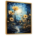 thumbnail image 2 of Designart "Vivid Sunflower Expression" Sunflowers Floater Framed Wall Art Prints, 2 of 5