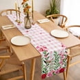 thumbnail image 3 of Valentine's Day Table Runner - 48 Inch Long, Kitchen Dining Table Runner Dresser Scarves, Pink Red Roses Love Heart Eucalyptus Plaid Farmhouse Decor for Coffee Tables Wedding Party Banquet, 3 of 8