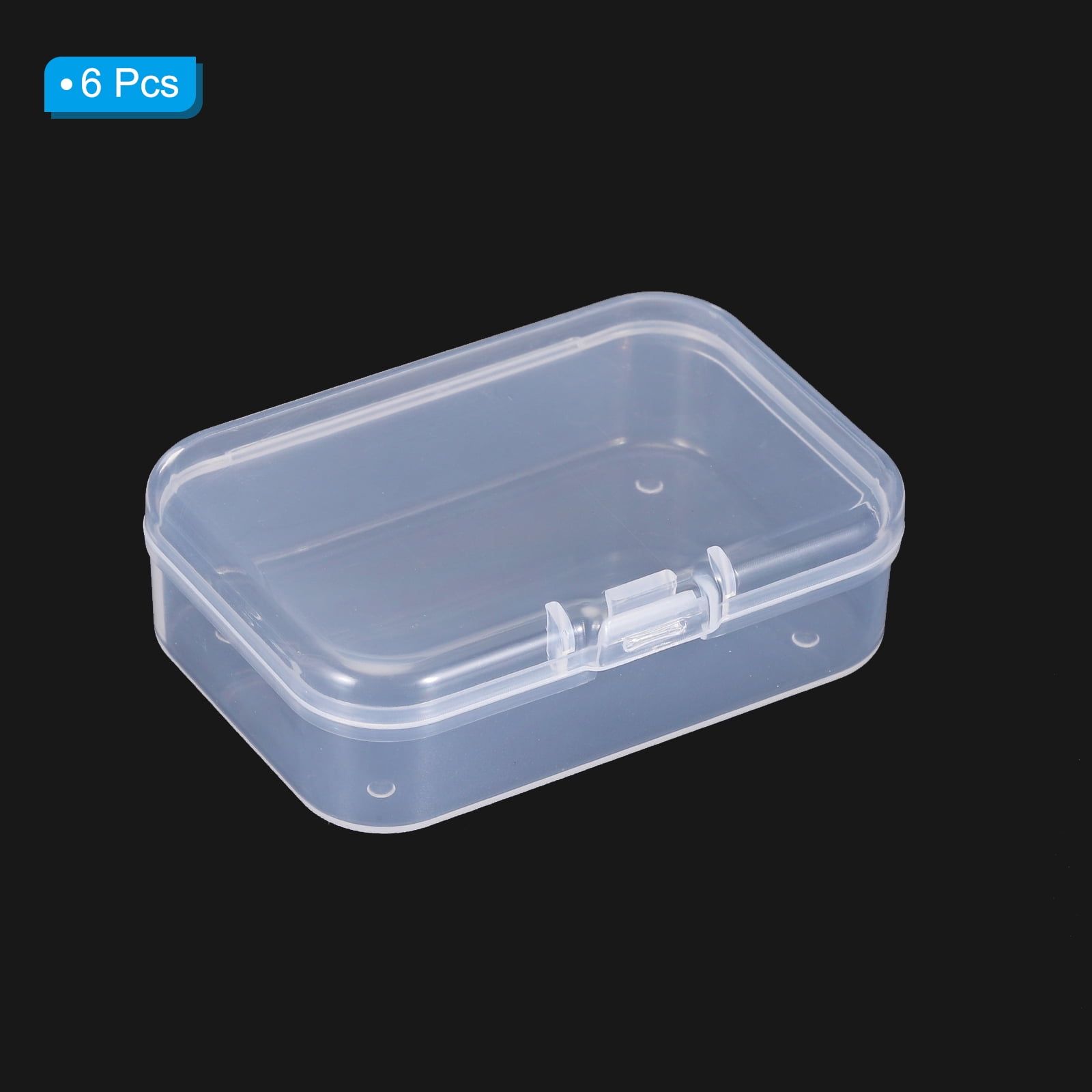 Unique Bargains Storage Box with Hinged Lid Stackable Organizer 2.6x1.8x1