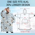 thumbnail image 4 of Oversized Wearable Blanket Hoodie,Pug and Footprints Sherpa Blanket Hoodie with Super Pockets,Super Warm Fuzzy Pullover for Women & Men, 4 of 6