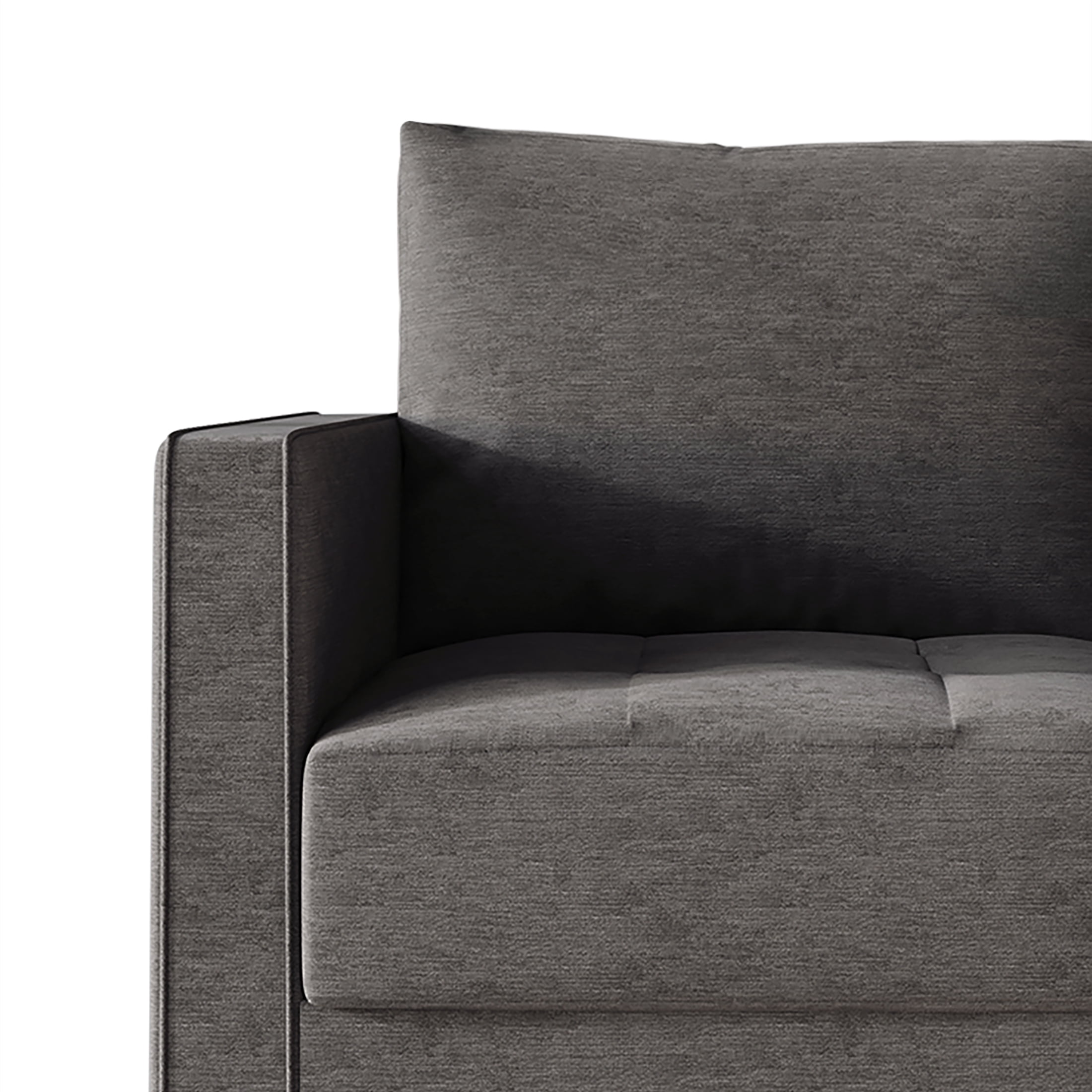 Castle Place Classic Linen Upholstered Sofa, Dark Grey