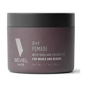 Beard Balm & Hair Pomade by Bevel with Coconut Oil and Shea Butter, Beard Care for Men, 1.7 oz (Packaging May Vary)