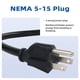 thumbnail image 5 of Cable de alimentación EP, paquete de 2 unidades, 12 pies, calibre 14, 15 A, 1875 W, 110-120 V, 5 of 8