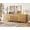 Oak, variant on 94.5" Reeded Accent Chest Set with Doors and Drawers, Modern Credenza Storage Cabinet with Metal Legs for Living Room, Kitchen, Dining Room, Hallway