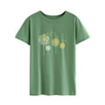 thumbnail image 3 of TWZH Women Dandelion Print Round Neck Pullover Short Sleeve Casual Loose T-Shirt Tops, 3 of 6