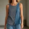 thumbnail image 6 of Fewfanhot Tops for Women Trendy Summer Summer Casual Sleeveless Button Down Tank Tops Fashion Work Waistcoat, 6 of 9