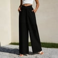 thumbnail image 5 of RQYYD Women's Crisscross High Waist Wide Leg Pants Casual Lightweight Trousers for Summer Streetwear, 5 of 6