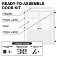 thumbnail image 2 of 48" x 80" 6-Lite Clear Glass Double Doors with French Door Ready-to-Assemble Jamb, Solid Door, Black Levers & Hinges, Interior Door, Pre-finished & Paintable, White, 2 of 7