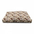 thumbnail image 4 of Moroccan Pet House, Tile Pattern with Squares of Various Sizes Eastern Inspired Oriental, Outdoor & Indoor Portable Dog Kennel with Pillow and Cover, 5 Sizes, Cream Dark Coral Brown, by Ambesonne, 4 of 5