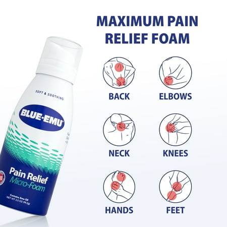 Blue-Emu Pain Relief Micro-Foam, OTC Muscle & Joint Pain Relief, 3.5 oz