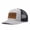 Light gray and black, variant on USA Flag Mountain Leather Patch Embroidered Color Block Trucker Hat Unisex Adjustable Cotton Breathable Fashion Cap for Travel Daily Wear