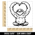 thumbnail image 2 of Happy Sloth Making Heart Arms Square Rubber Stamp Stamping Scrapbooking Crafting - Medium 1.75in, 2 of 7