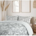 thumbnail image 6 of Ambesonne Floral Duvet Cover Sets, Vintage Greyscale Flowers, 2-Queen, Grey Pale Grey White, 6 of 7