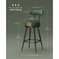 thumbnail image 7 of VASAGLE EKHO Collection - Bar Stools Set of 2, Counter Height Swivel Bar Stools with Back, Synthetic Leather with Stitching Forest Green, 7 of 7