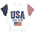thumbnail image 4 of MEICHEN Women's 4th of July Short Sleeve Top Usa Flag Printed Patriotic Graphic Tee Blouse Summer 250th Anniversary Usa Round Neck T Shirt, 4 of 4