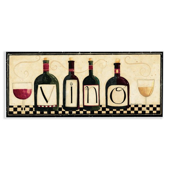 Stupell Industries French Country Vino Kitchen Wall Plaque Art, 17 x 7, by Dan DiPaolo