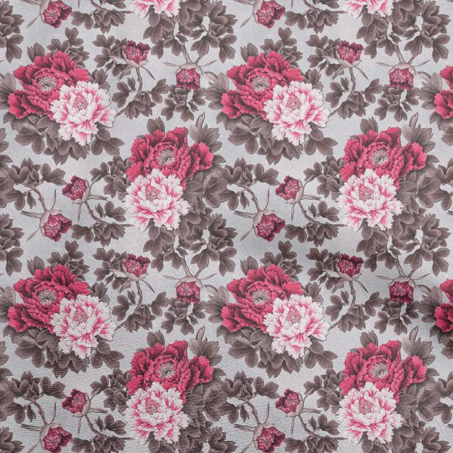 oneOone Popeline de Coton Tissu Rose Fête de Retraite Célébration Cartes d'Invitation Rétro Floral Matériel de Couture Imprimé Tissu au Mètre 56 Pouces de Large