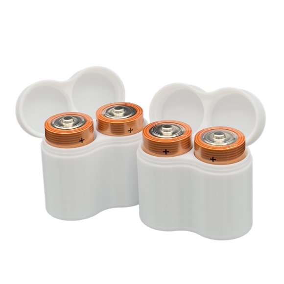 Slimline C Battery Case, Holds 2 C Batteries (2-pack)
