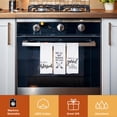 thumbnail image 3 of Cute Kitchen Towels Set Inspirational Dish Towels Fun Sayings Flour Sack Towels Cotton 16"x28" 5 Piece, 3 of 10