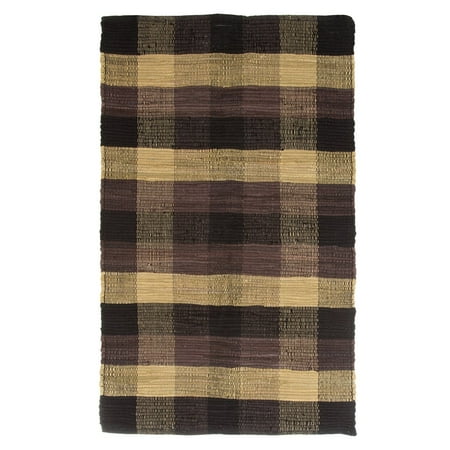 area lavish plaid rug chindi chocolate accent 27x45 tan usa additional ft rugs dialog displays option button opens zoom 2745