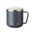 thumbnail image 4 of Tazas de café de acero inoxidable con tapa y asa, taza de café reutilizable con aislamiento térmico, taza de agua del té para barbacoa, pesca, viaje, Gris Soledad Taza de café, 4 of 9