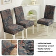 thumbnail image 5 of Decorative Vintage Paisley Bohemian Dining Chair Covers Set of 4 Colorful Floral Ethnic Retro Pattern Washable Polyester Stretch Slipcovers Removable Protector for Artistic Decor, 5 of 6