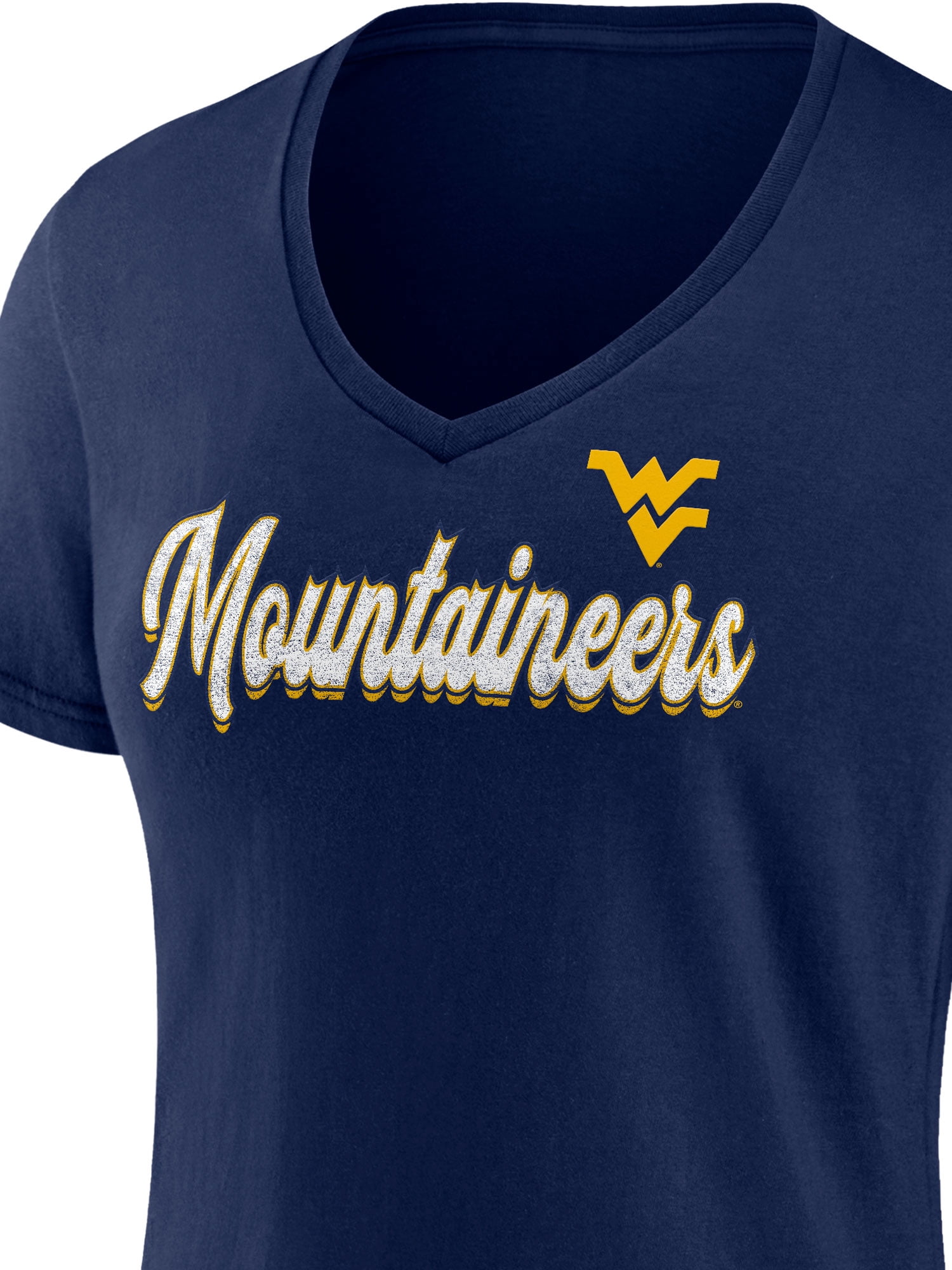 NCAA West Virginia Mountaineers Women's Cotton Navy Short Sleeve T-Shirt