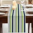 thumbnail image 3 of Table Runners 90 Inches Long Dress Scarves, Green Gray Striped Farmhouse Coffee/Dining/Kitchen Table Runner for Living Room, Farmhouse Stripes Modern Abstract Art 13x90 Inch, 3 of 9