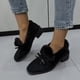 thumbnail image 4 of NECHOLOGY Botas Mujer Adulto Femenino Zapatos Botines mujer Botas de tobillo de tacón grueso con decoración de de gamuza sólida de felpa de invierno a la moda para mujer (Black, 8.5), 4 of 7