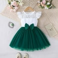 thumbnail image 2 of Gelikeya Toddler Easter Dress Size 3T to 5T Cute Bowknot Design Summer Princess Dress Ruffle Flutter Sleeve Casual Dress(Toddlers, Z05-Green, 6-7 Years), 2 of 6
