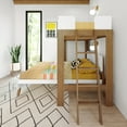 thumbnail image 6 of Max & Lily Mid-Century Modern Twin over Full L-Shaped Bunk Bed, Solid Wood, White/Pecan, 6 of 8