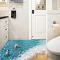 thumbnail image 3 of 3D Blue Sea Floor Sticker Wall Decal Waterproof Removable Beach Mural Decals for Home Decoration, 3 of 5