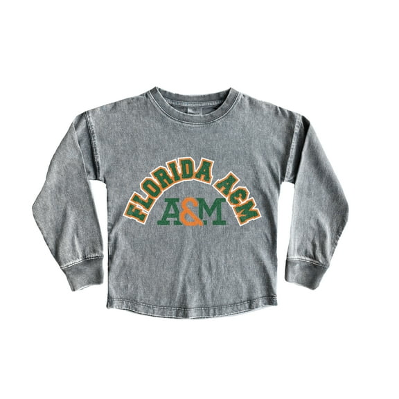 Girls Youth Gameday Couture Gray Florida A&M Rattlers Faded Wash Pullover Top