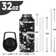 thumbnail image 2 of 32oz Sea Turtle Water Bottles with Flip Straw & Spout Lid, Double Wall Stainless Steel Travel Sport Bottle, Black Gym Gifts for Women Men (1PC), 2 of 6